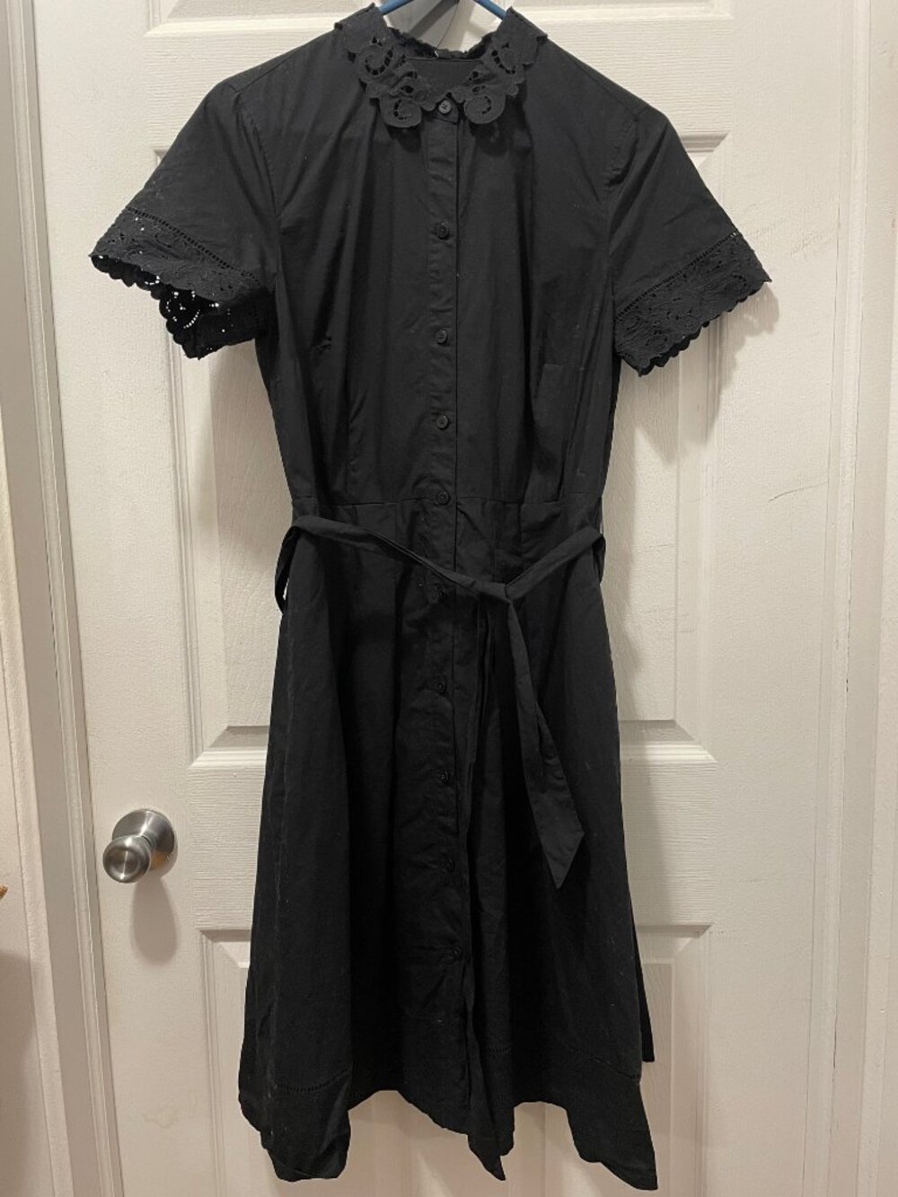 Talbots Black Shirtdress with Lace Details 8
